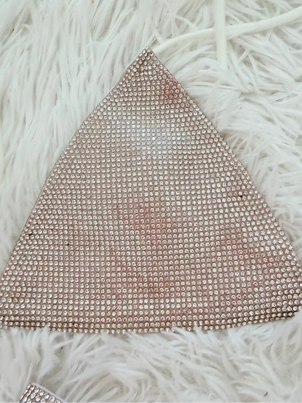 Y2K McBling White Rhinestone Bikini Set Size Small - Picture 2 of 9